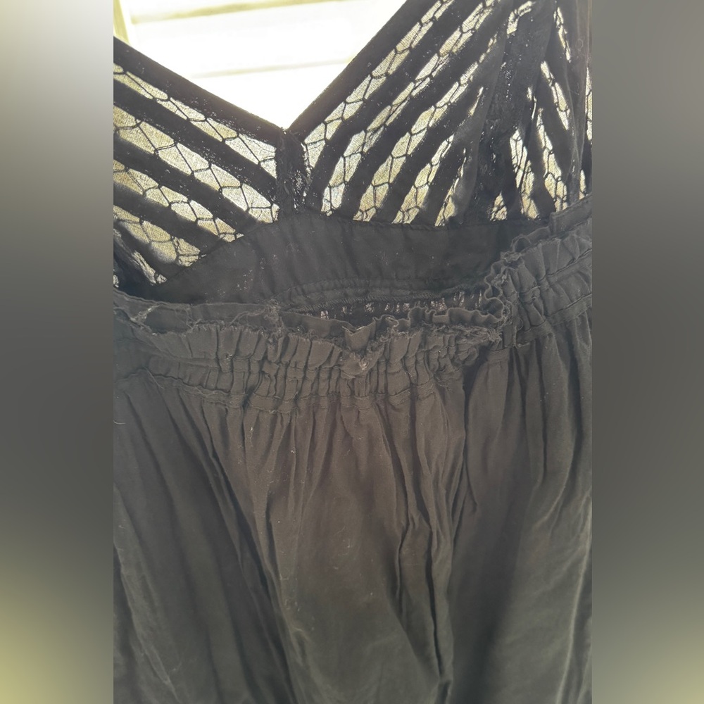 Zara TRF Baby Doll Beach Cover Black Dress. Size L - Picture 3 of 6